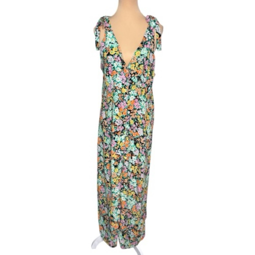 Topshop Floral Tie Shoulder Button Front Maxi Dress Size 12
